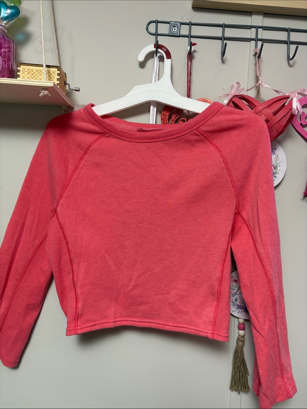 FP Movement by Free People Coral Long-Sleeve Crop Sweatshirt